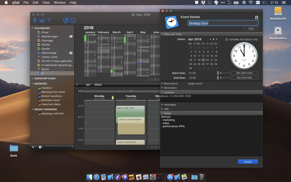 yCal for Mac v1.6 日历应用程序 破解版下载