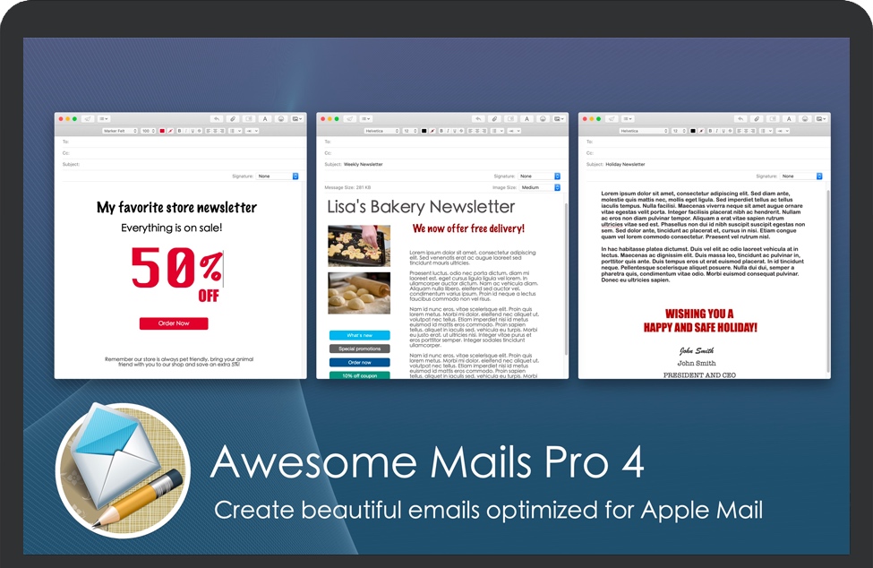 Awesome Mails Pro for Mac 苹果电子邮件和新闻通讯设计软件 破解版下载