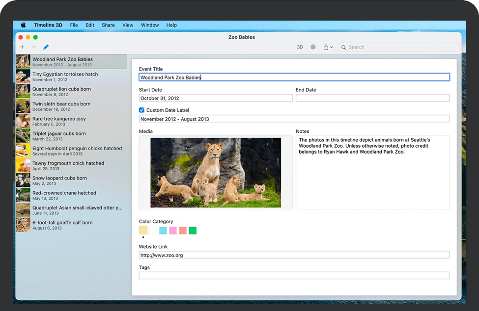 Timeline 3D for Mac 苹果电脑上的时间轴记事本软件 破解版下载
