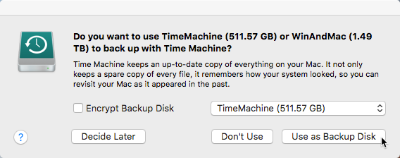 插上硬盘打开时间机器偏好设置