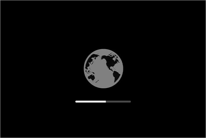 Mac恢复系统地球界面