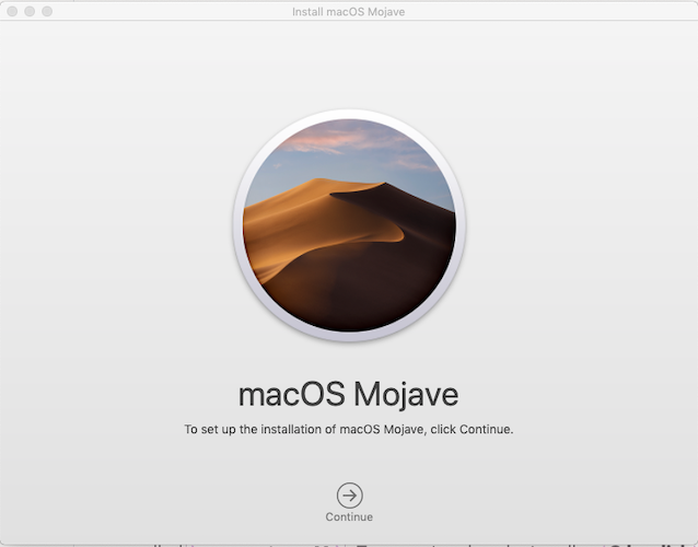 macOS Mojave安装程序欢迎屏幕