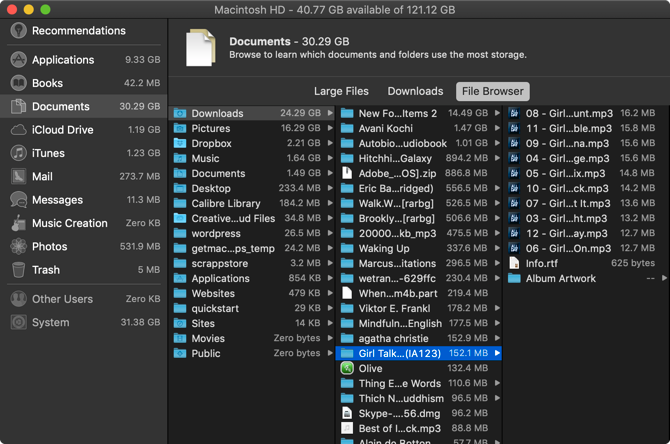 Mac存储管理文件浏览器