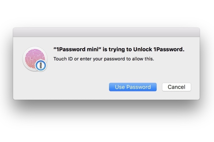您必须在1Password的登录屏幕中单击一个Touch ID按钮才能使用Touch ID解锁您的保管库，但是它比输入复杂密码要快得多