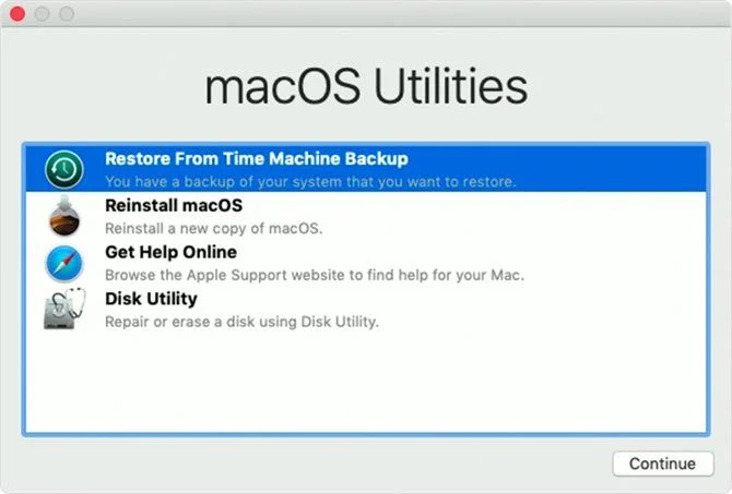 macOS降级从Time Machine还原