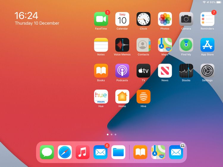 iPad主屏幕在Dock中显示Handoff图标
