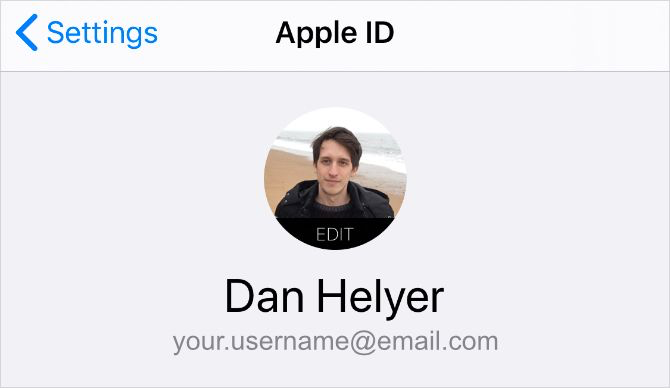 iPhone Apple ID设置显示用户名电子邮件地址