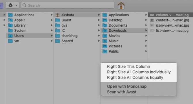 在Mac上的查找器中查看上下文菜单选项