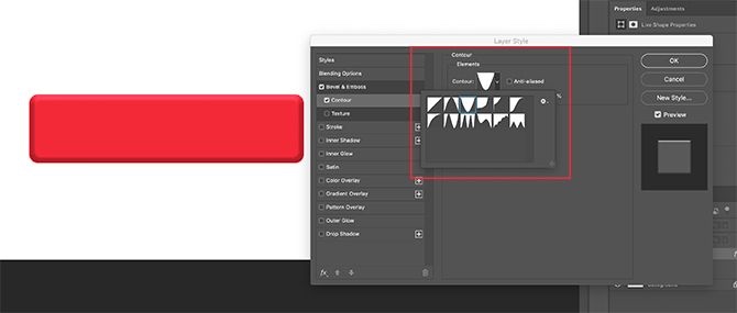 Photoshop 中的轮廓矩形