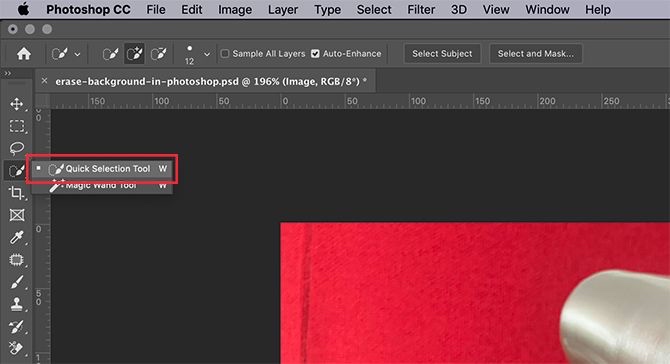 如何在 Photoshop 中删除背景 使用快速选择工具