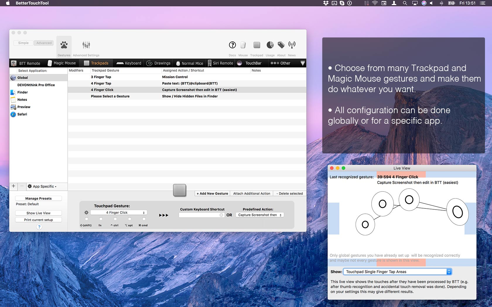 BetterTouchTool for Mac v3.02 自定义多点触控手势 破解版下载