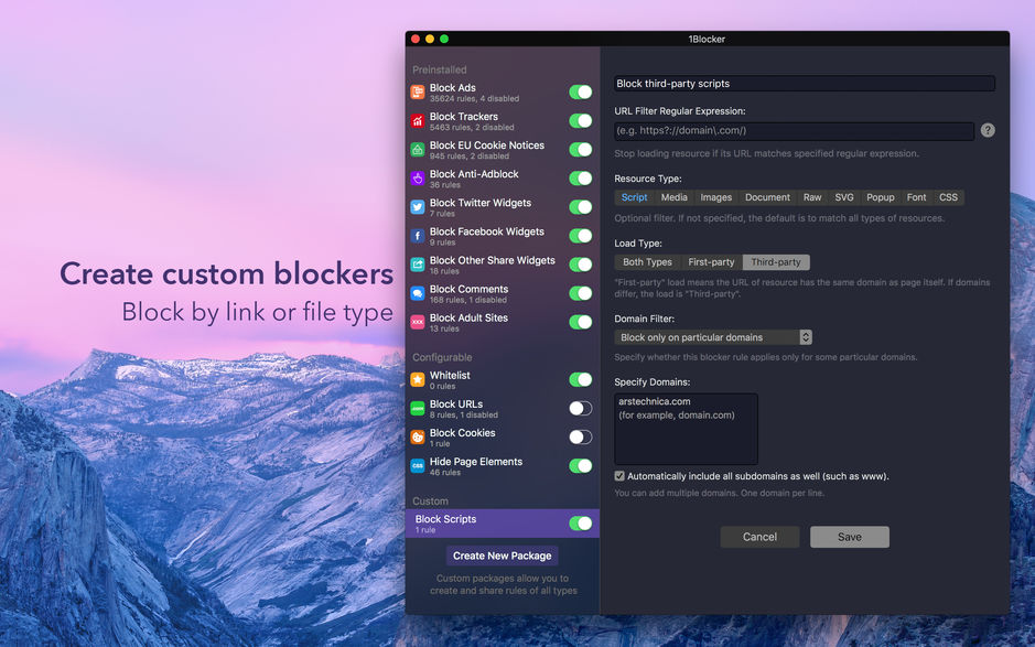 1Blocker for Mac v1.4.8 广告拦截工具 破解版下载