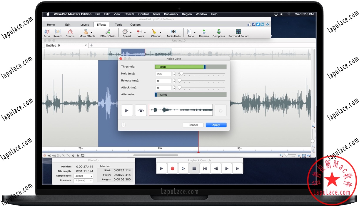 WavePad for Mac v10.70 音频和音乐编辑器 破解版下载