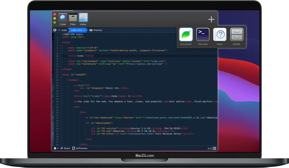 Coda 2 for Mac v2.7.6 苹果电脑上强大的编程开发软件 破解版下载